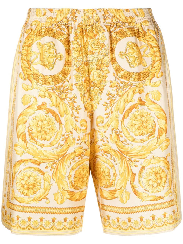 Shorts with baroque print