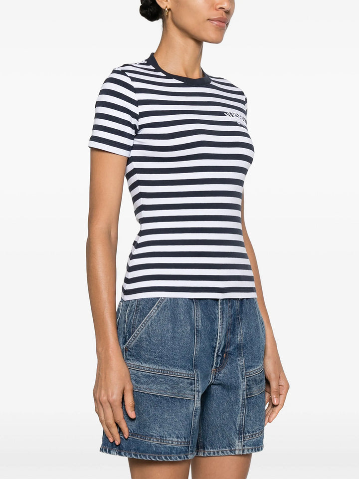 Striped T-shirt with embroidery