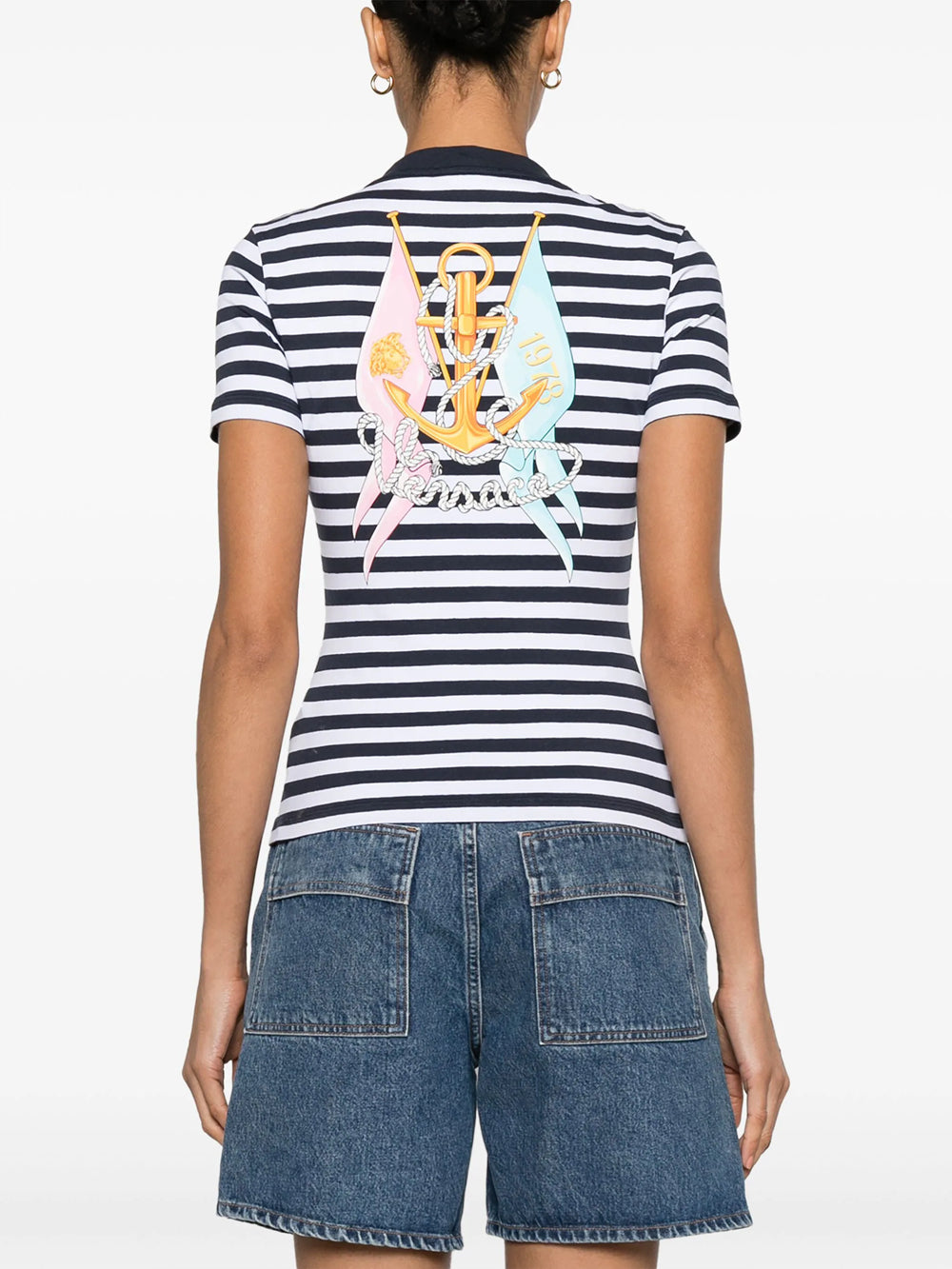 Striped T-shirt with embroidery