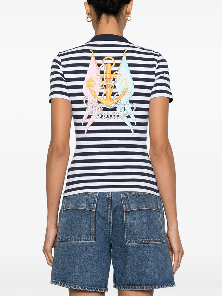 Striped T-shirt with embroidery