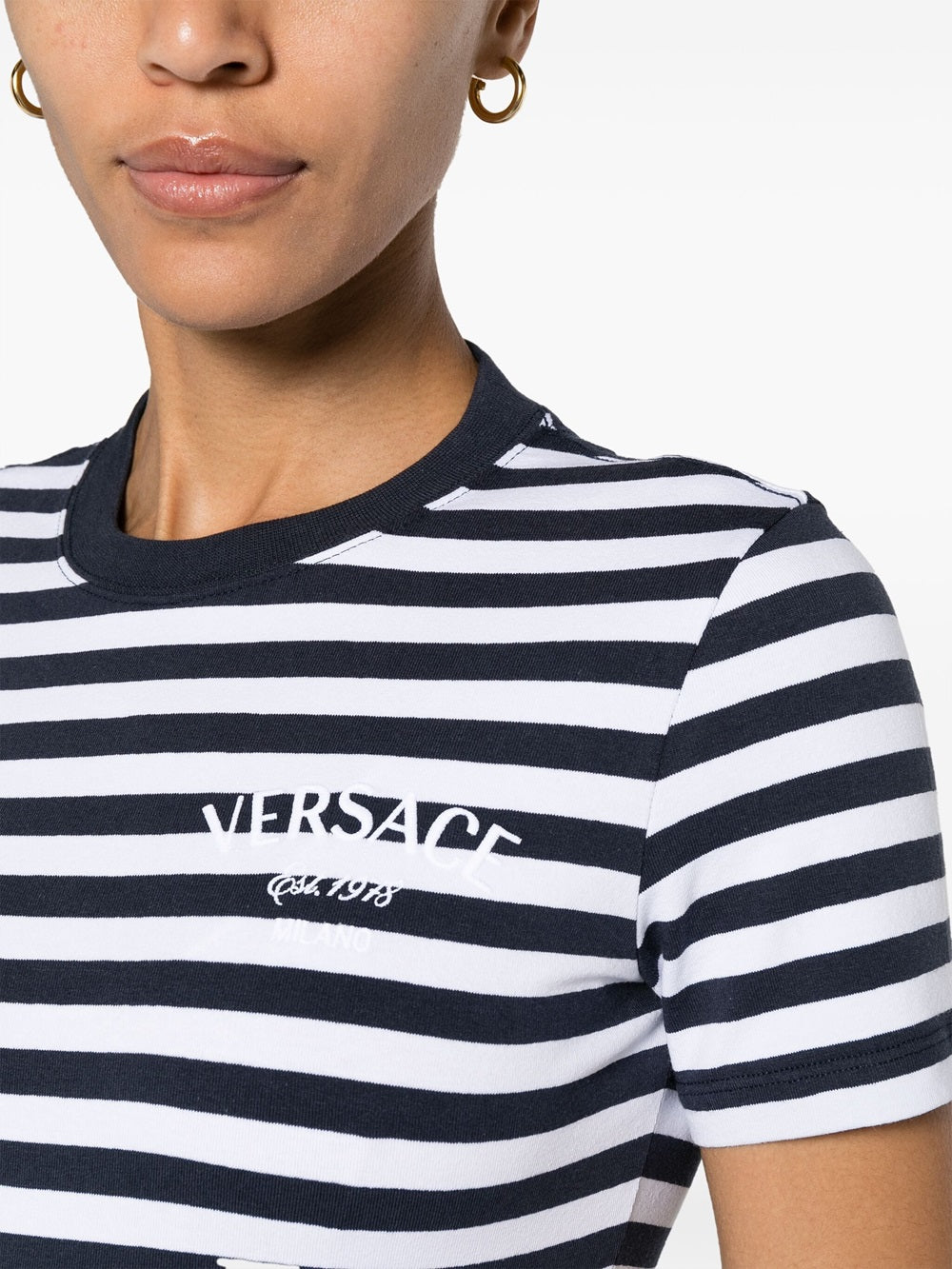 Striped T-shirt with embroidery