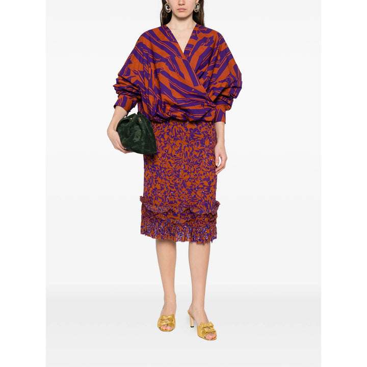 Dries Van Noten Skirts - Orange/Purple | 22f5bae29d9812132d498795d8a8e5c13f69a2f0