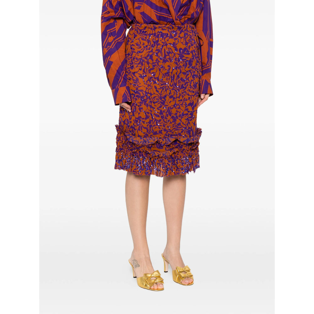 Dries Van Noten Skirts - Orange/Purple | 004b358f748ed8029e73b302d4afe37896908c07