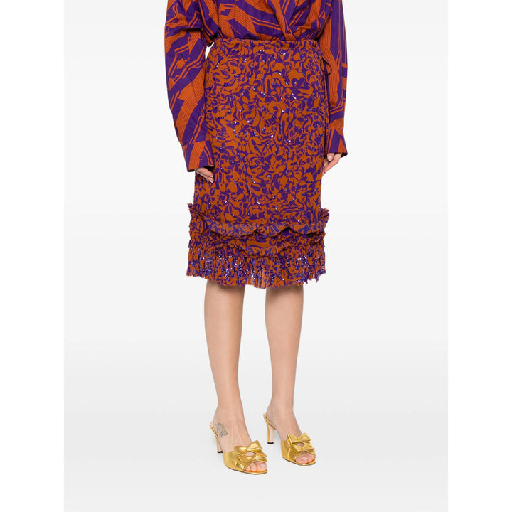 Dries Van Noten Skirts - Orange/Purple | 004b358f748ed8029e73b302d4afe37896908c07