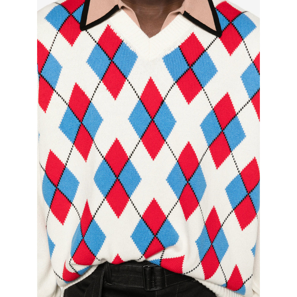 Dries Van Noten Sweaters - White, Blue | 35cbfdd5c99c9bb9cb0a2ceb8096e586b2c14ff4