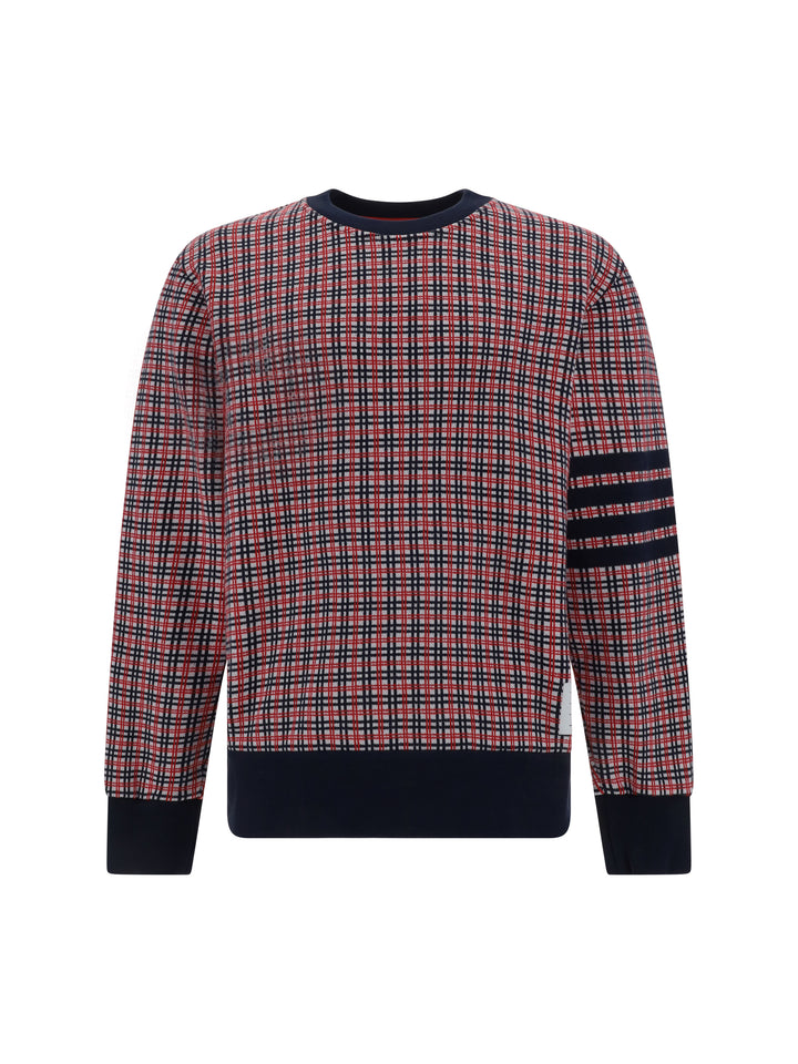 CREWNECK SWEATSHIRT IN COTTON CHECK JACQ