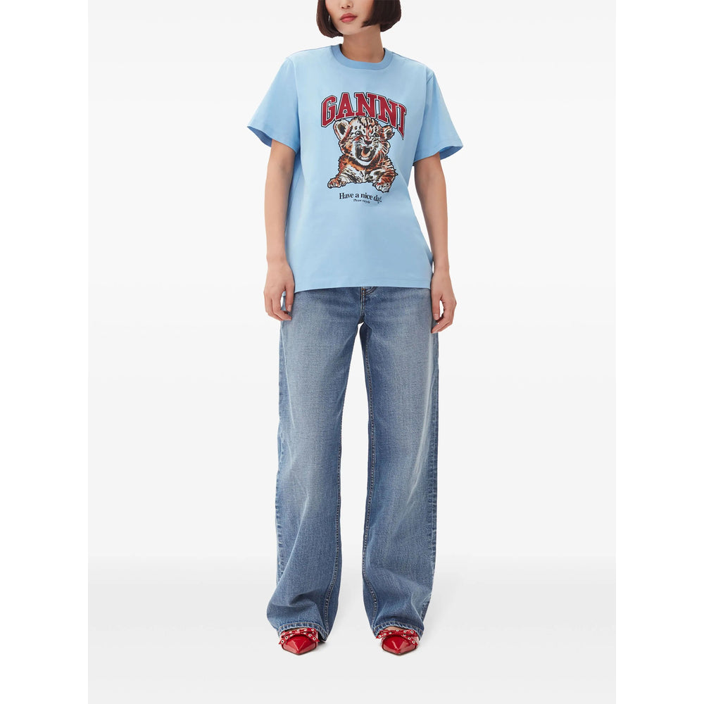 Ganni T Shirts - Blue | 0cea63a8d1df115001bab3abf803b2d45d70285d