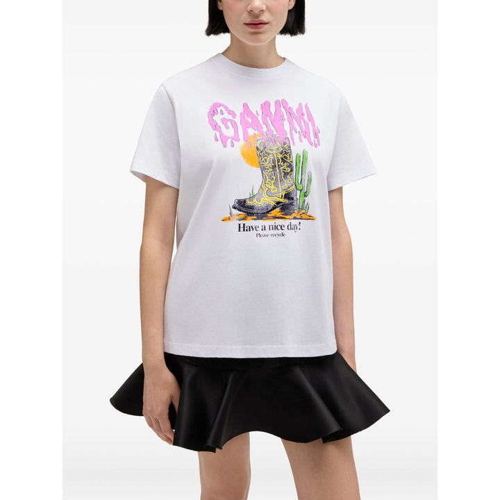 Ganni T Shirts - White | 12ebcc99693b9d1a496e6b477011f7351243de11