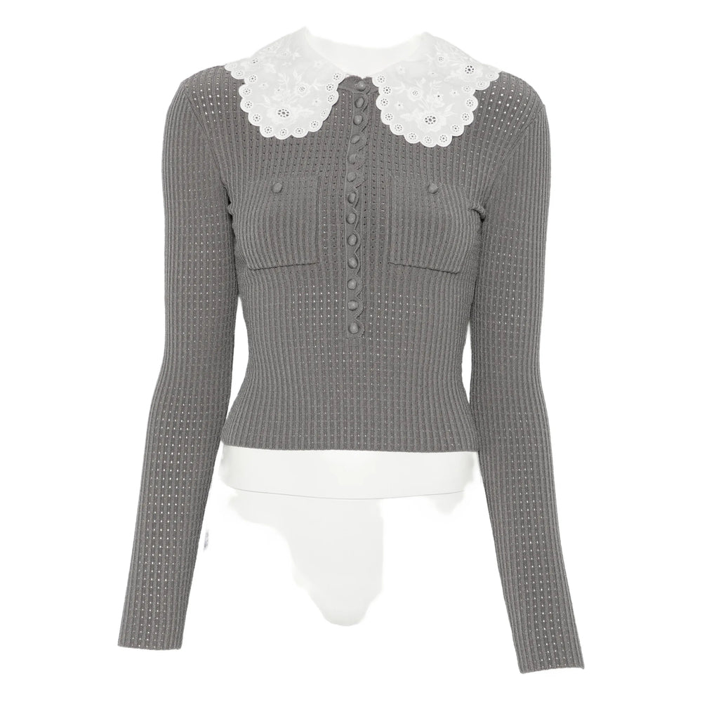 Self-Portrait Tops - Gray | 6d613c55070904f5bd895b7c389f45260d9de93c