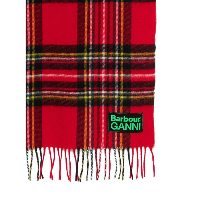 Barbour X Ganni Scarves - Red, Black | baee67b847c3b18865d00ba137c949a766294305