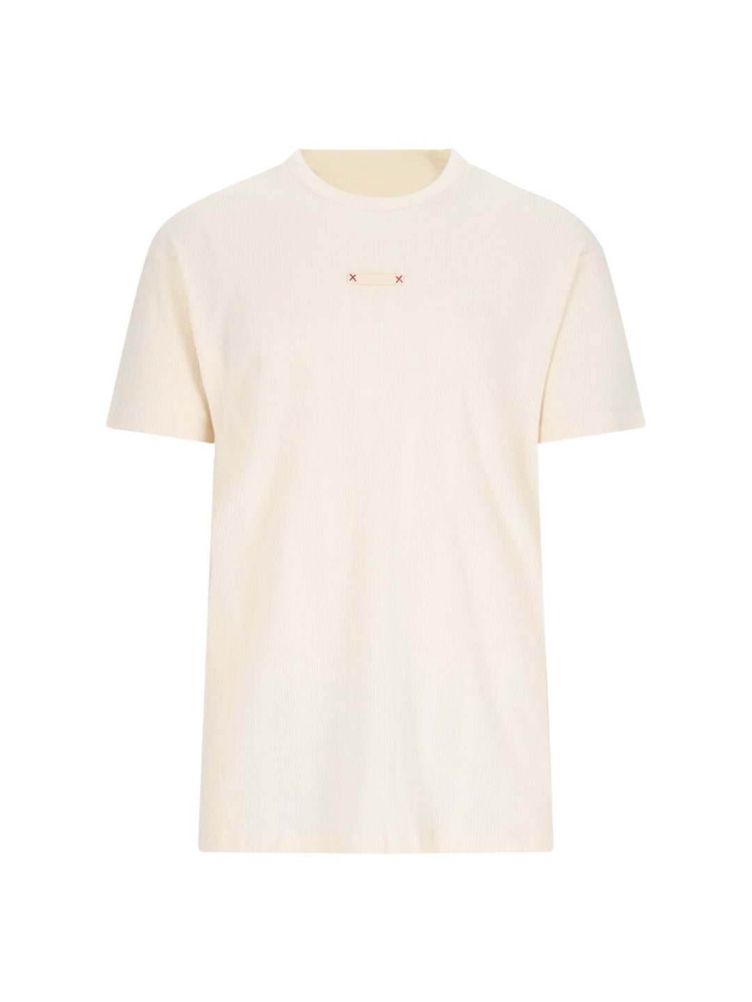 With Ribbed Fabric T-Shirt White