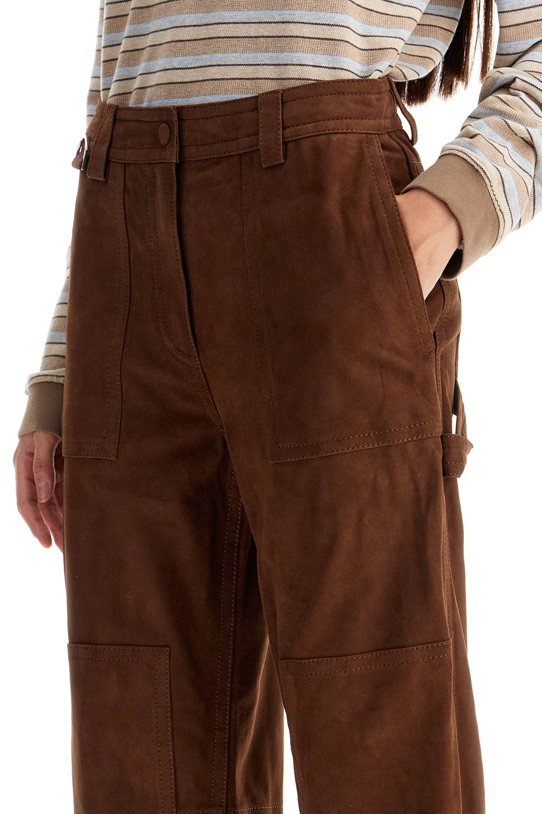 Suede Leather Workwear Pants