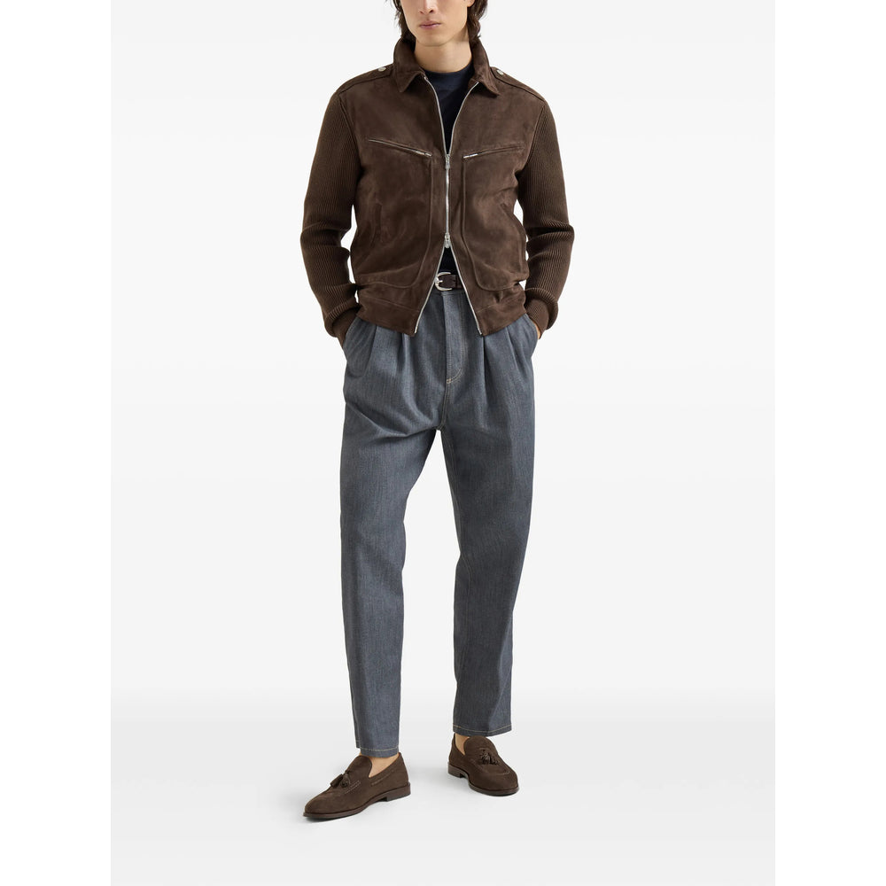 Brunello Cucinelli Leather Outerwears - Brown | 6012d8936480072b7c74e3d5053aebd8a0882504