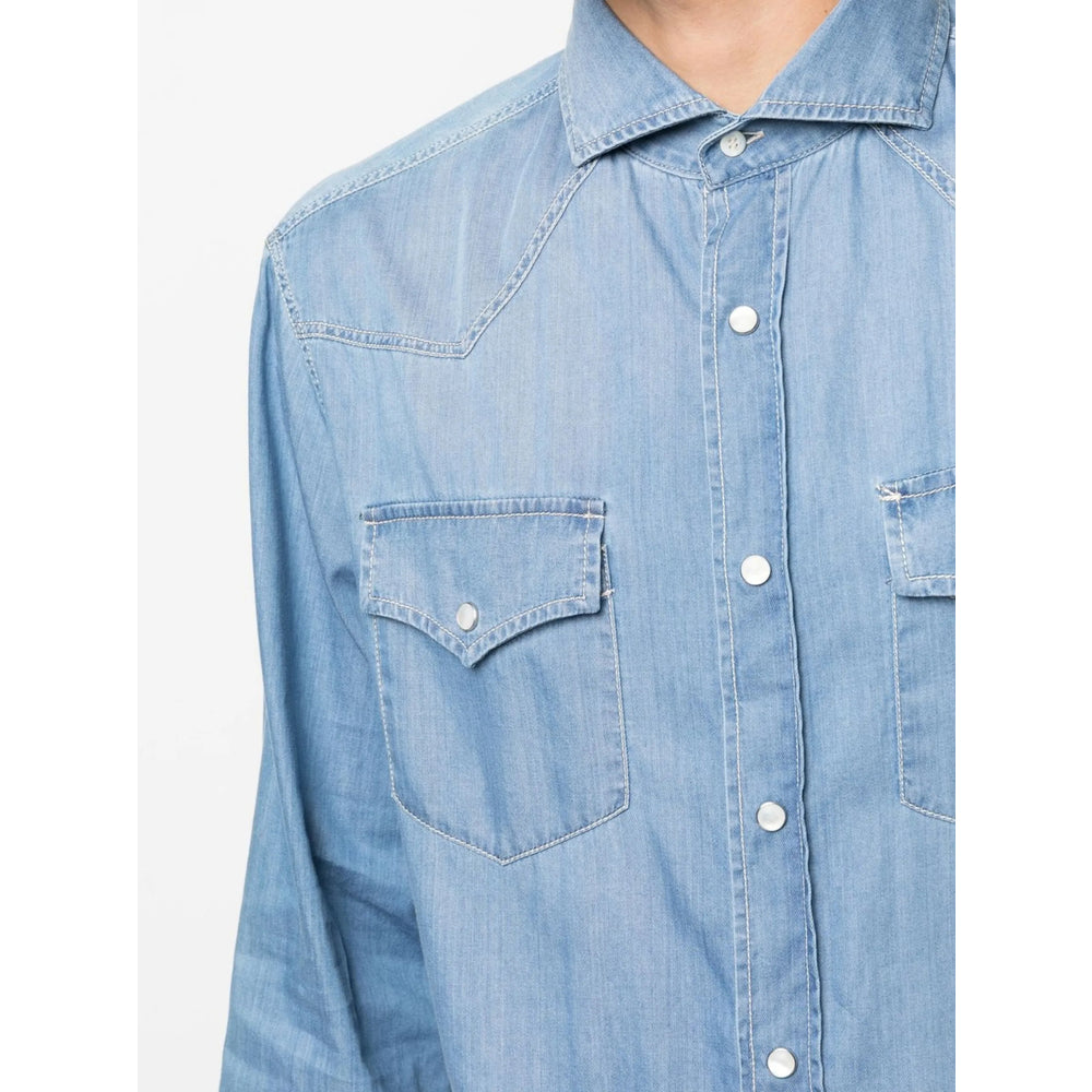 Brunello Cucinelli Shirts - Blue | c5d1cd8e38d9e2c6fac62bf832856cb9858abe9c
