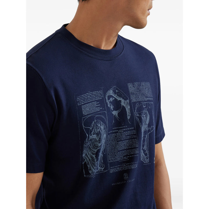 Brunello Cucinelli T Shirts - Blue | 327250af65e58d232cc2b802871f8d71649d384d