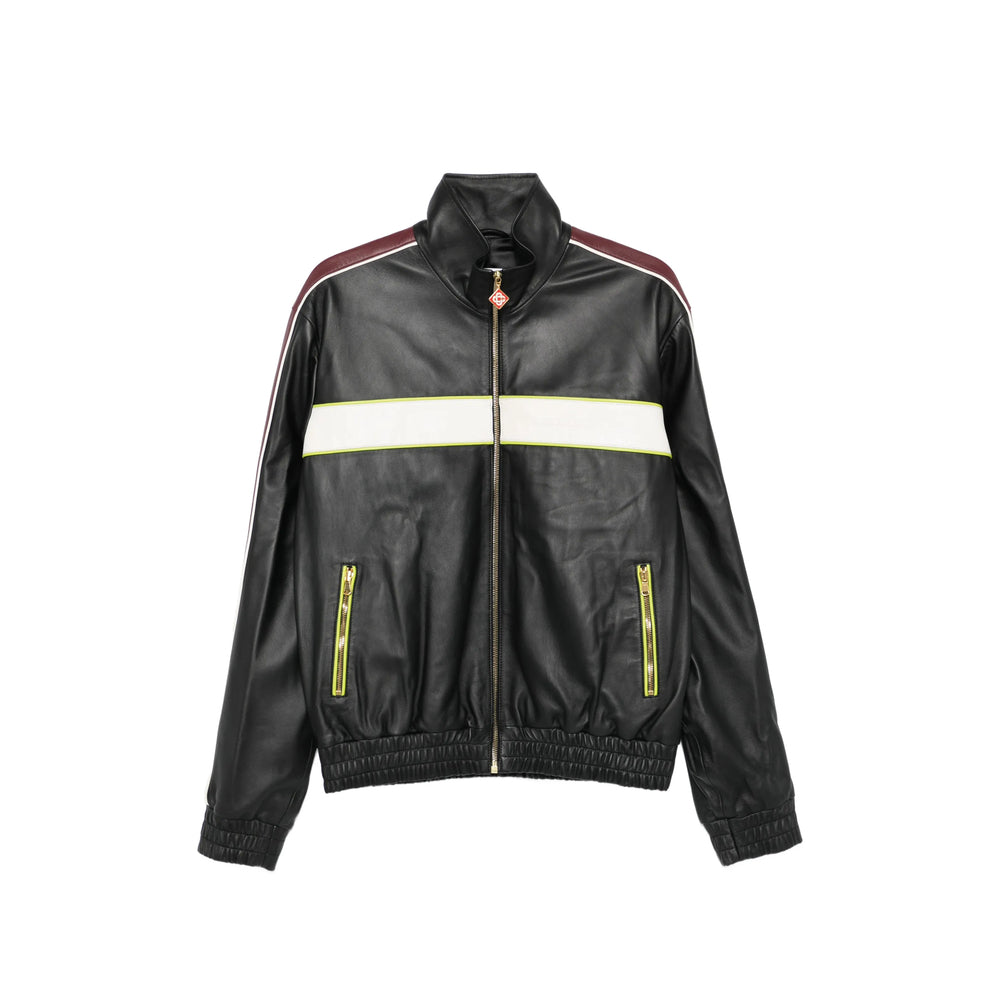 Casablanca Leather Outerwears - Black, White | e264cd63ff4427e0cbe430c7baaf7f8f052a20c1