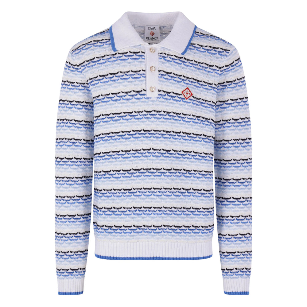 Casablanca Sweaters - White, Blue | 873db6f93ee1ce80fc001b7c54cce4385027a4ee