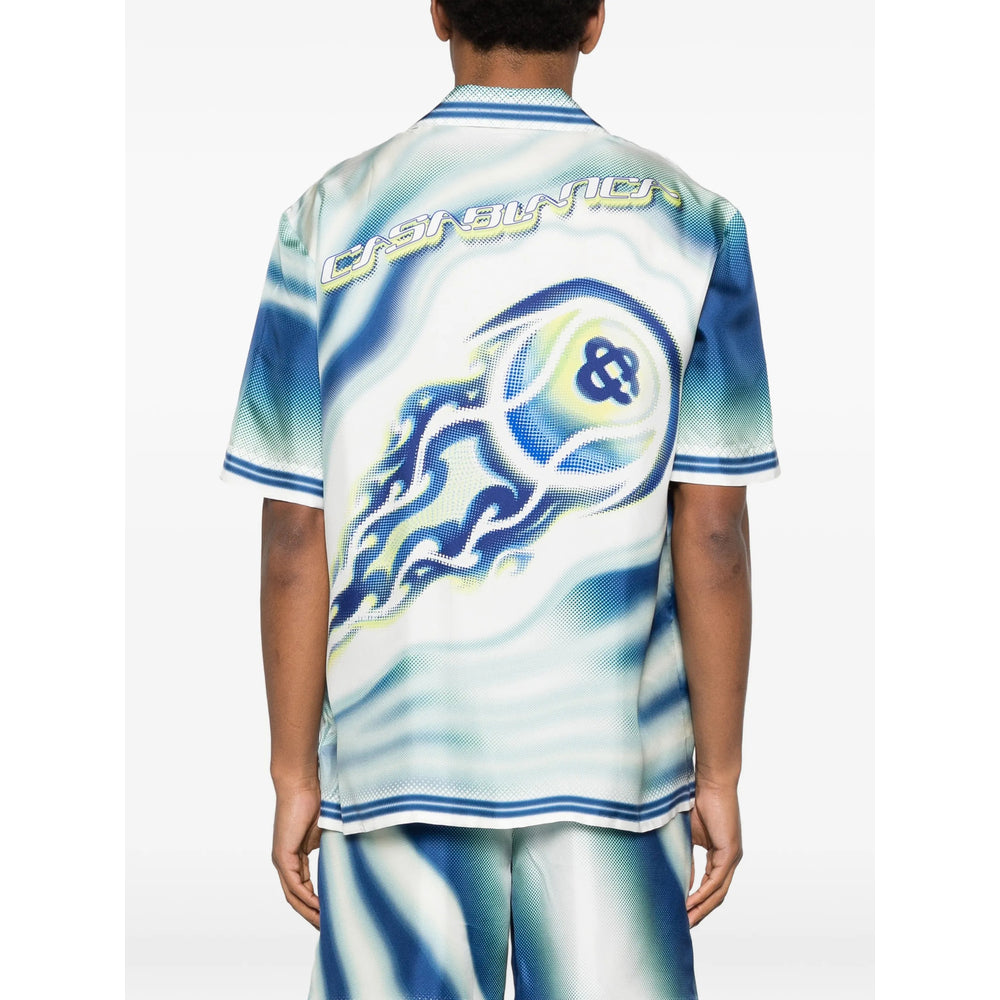 Casablanca Shirts - Blue, White | a87432f073a10edd5735bf61272f934292d68e45