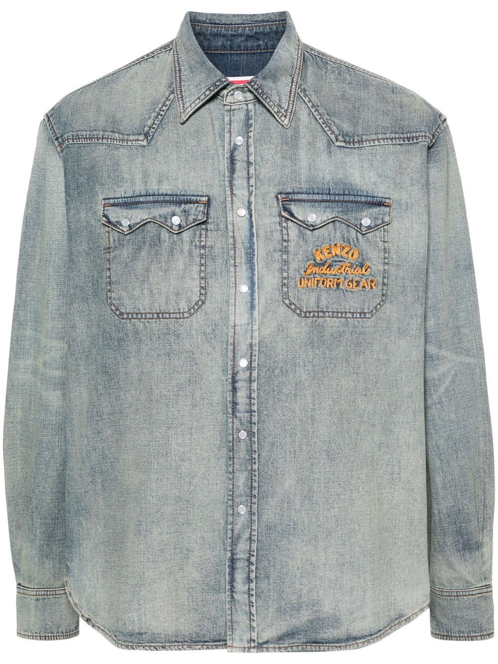 Denim shirt with embroidery