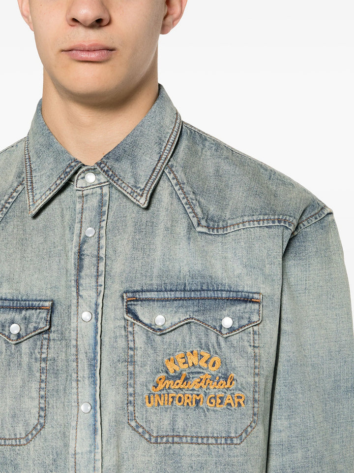 Denim shirt with embroidery