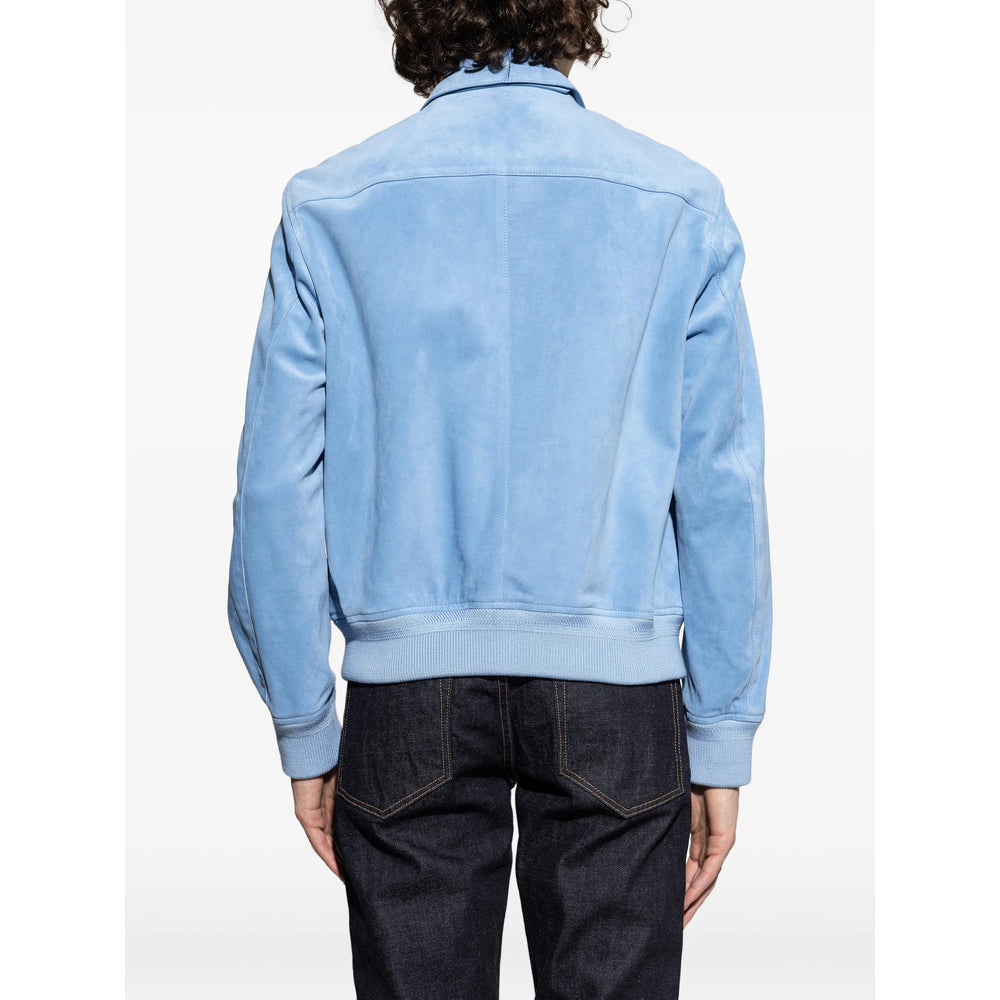 Tom Ford Leather Outerwears - Blue | 0c705ebba1184e5c3ffc901af91c79fc742f118b