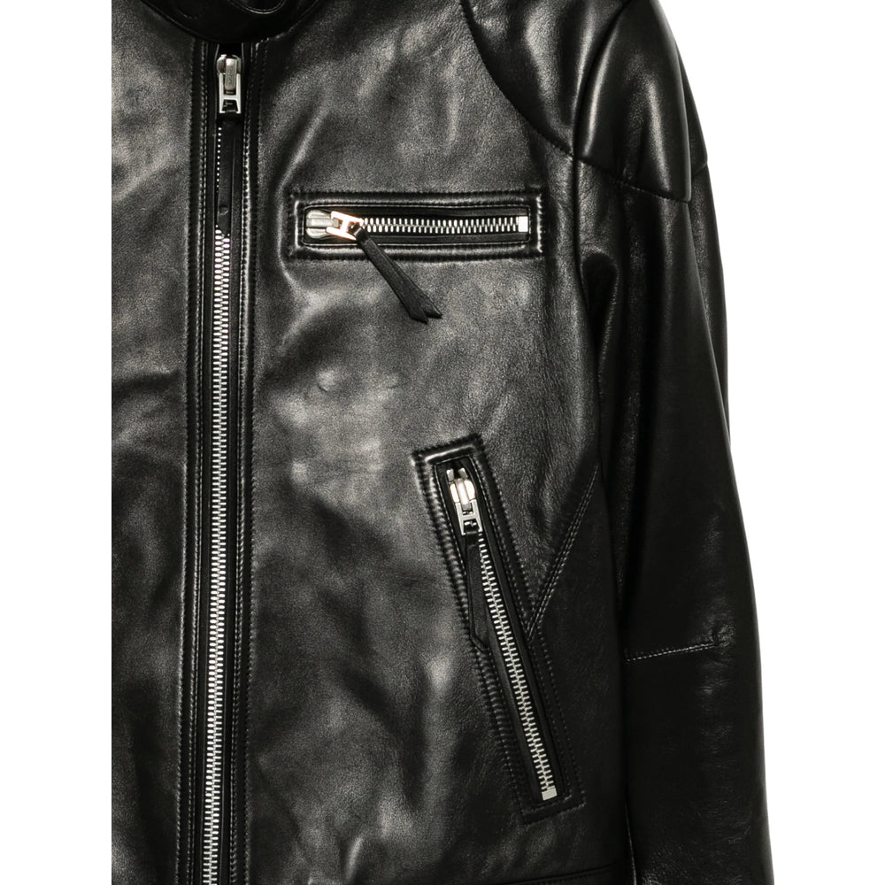 Tom Ford Leather Outerwears - Black | 0dbf7b78ad5c1f25eae14cda3ad0f42804e92b27