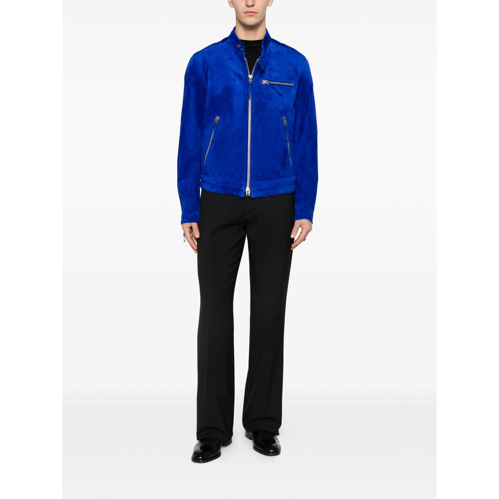 Tom Ford Leather Outerwears - Blue | 06d24868ce33dd3559a70c9107ba109c60395dfa