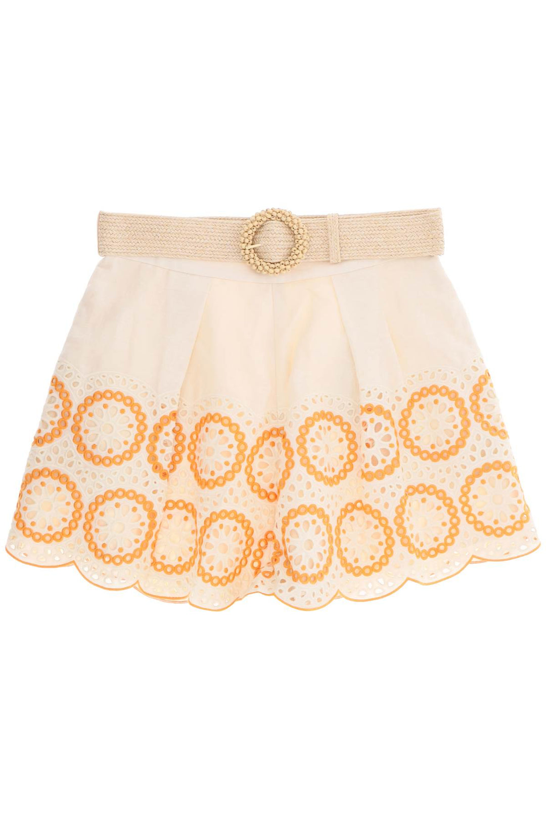 Raie Embroidered Linen Shorts