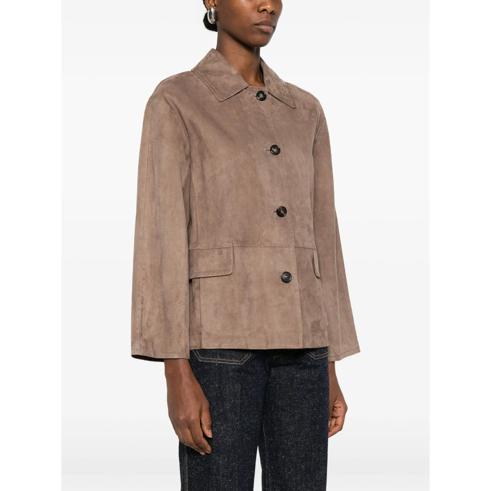 S Max Mara Leather Outerwears - Brown | 2932d88c6ac3ac163d1201ef83192a284ae44bd4