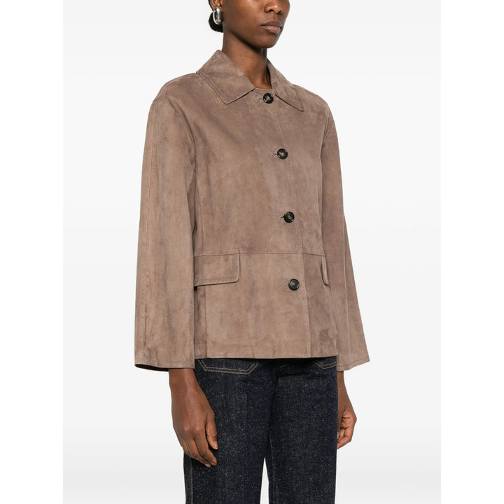 S Max Mara Leather Outerwears - Brown | 2932d88c6ac3ac163d1201ef83192a284ae44bd4