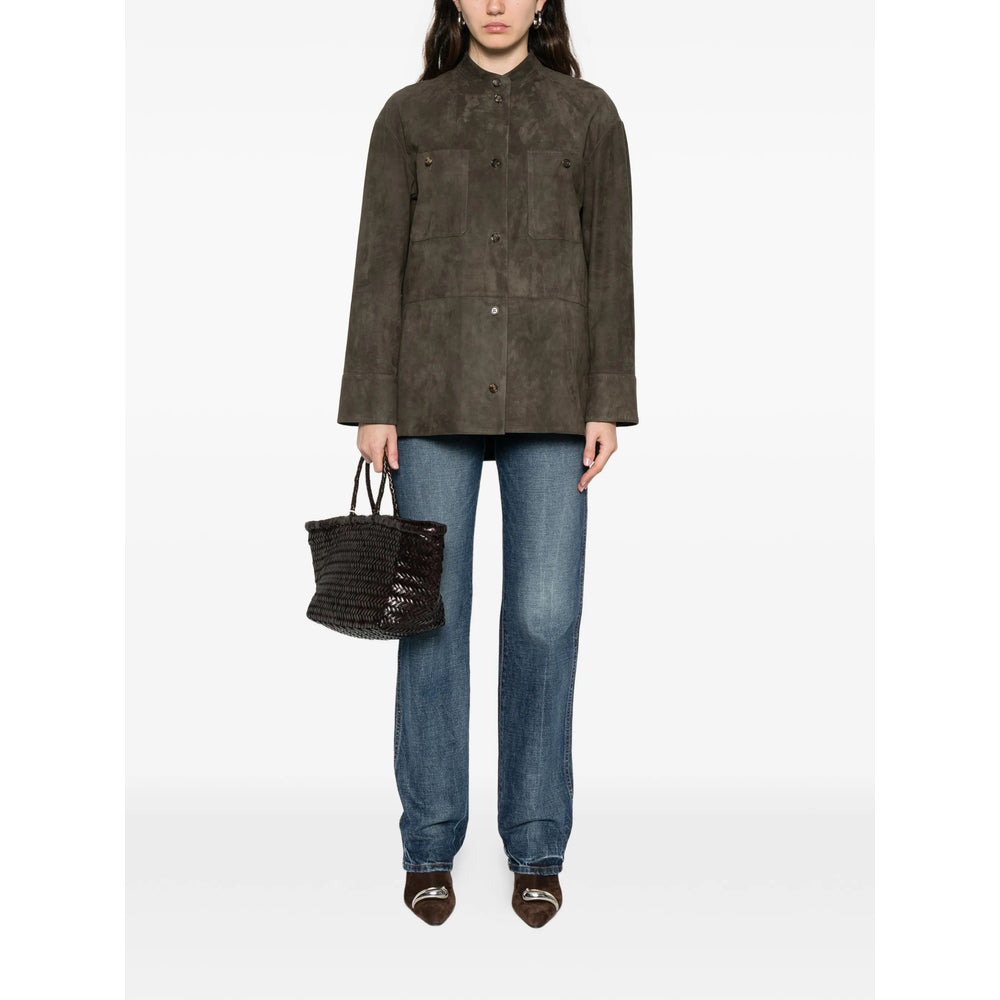 S Max Mara Leather Outerwears - Green | bcb52f2bae631bc918bd5e1f276dcefd781852e9