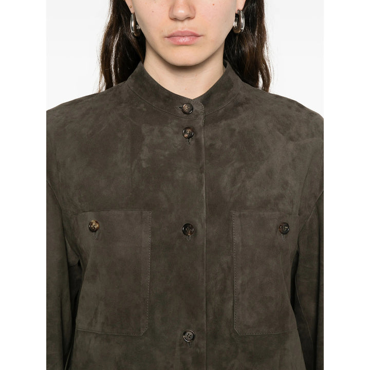 S Max Mara Leather Outerwears - Green | 2548b4e327d1ca3ab35b009ed0d26f5eabc48209