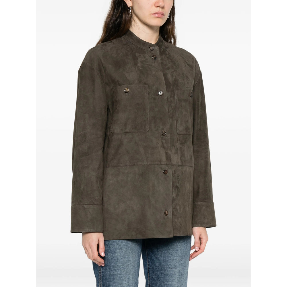 S Max Mara Leather Outerwears - Green | fe81b36f908f20e18c9fcec6b67979f61dc0e254