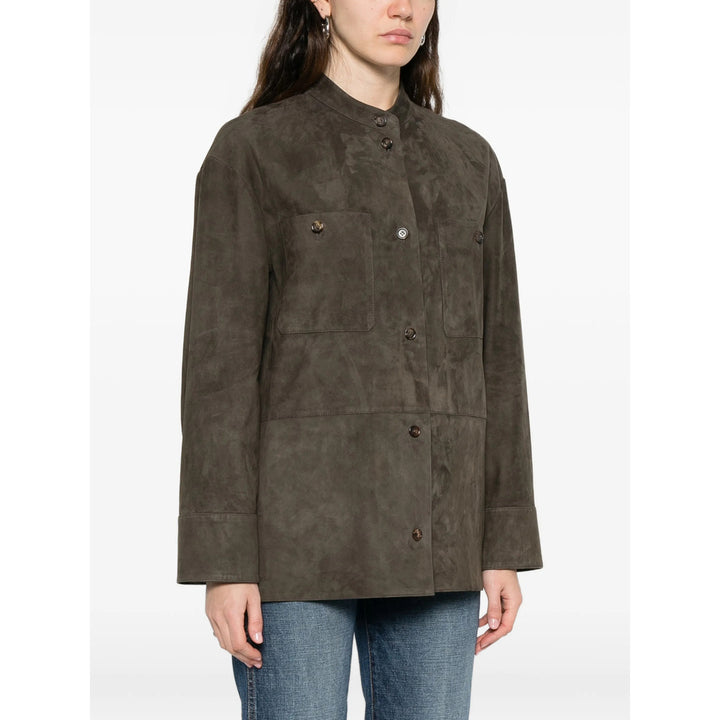 S Max Mara Leather Outerwears - Green | fe81b36f908f20e18c9fcec6b67979f61dc0e254
