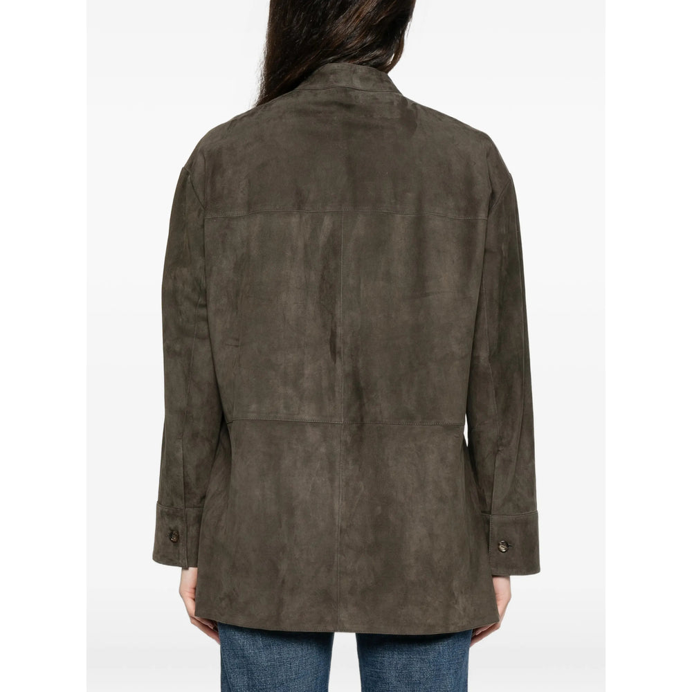 S Max Mara Leather Outerwears - Green | 59ea2acaa75140b36862ddf74a559bf2e85e0630