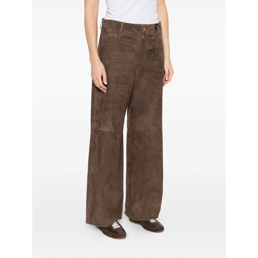 S Max Mara Leather Pants - Brown | 46d1ff818d8f06495feefb50be0f443ed5d96e0c