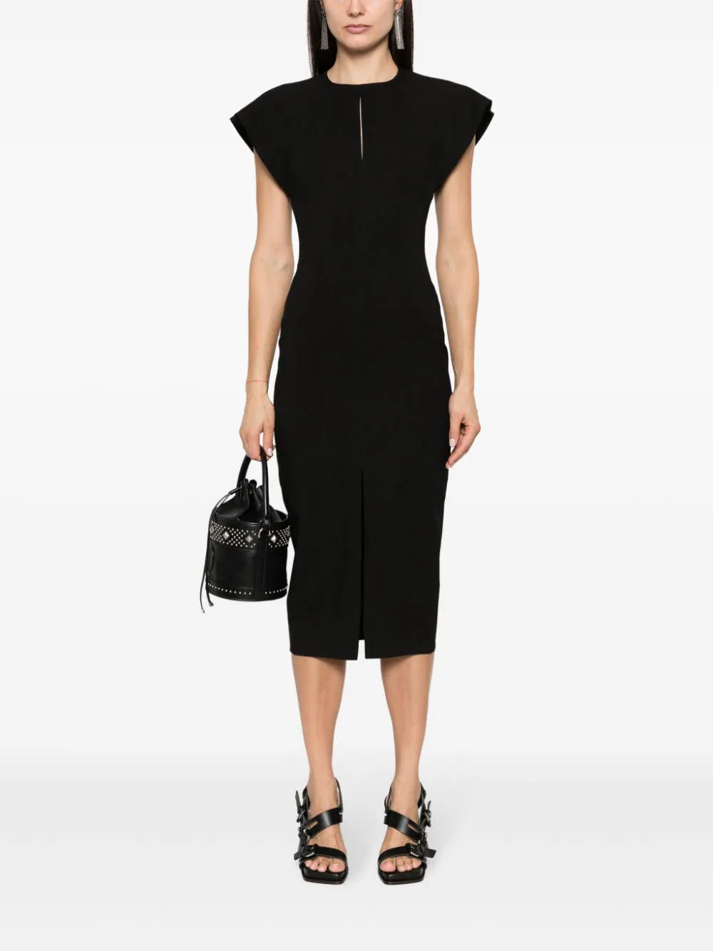 Sheath dress with cap sleeves