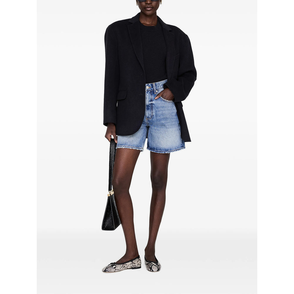 Anine Bing Shorts - Blue | f86d7652efb456f26631bed5ae366cfe9cdb4a10