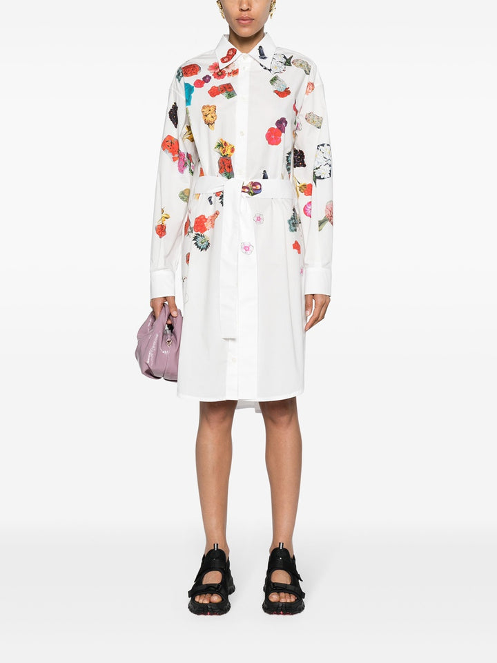 Cotton shirtdress with floral print