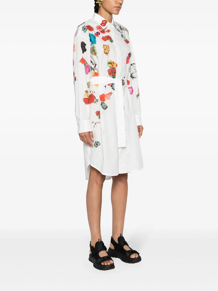 Cotton shirtdress with floral print