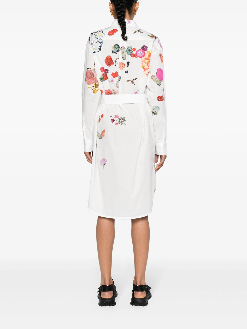 Cotton shirtdress with floral print