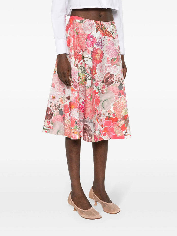 midi skirt with floral print