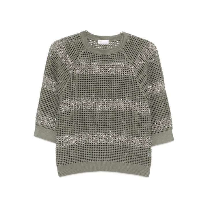 Brunello Cucinelli Sweaters - Green/Silver | 6c427c46fe36980501faa9c6b0ba1c3b5f80c448