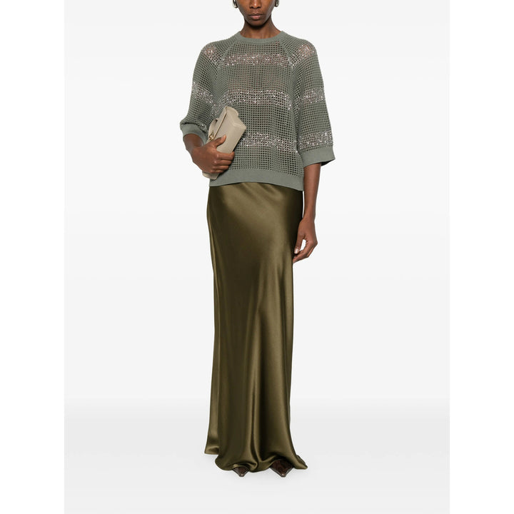 Brunello Cucinelli Sweaters - Green/Silver | dcf234874cb76770e5bbb74ddb6628ea8d9ba9b0