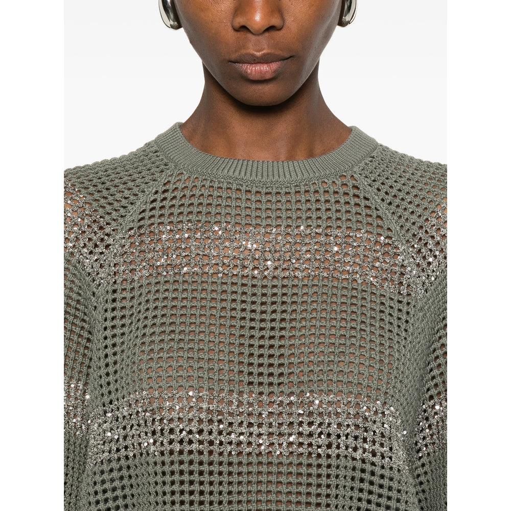 Brunello Cucinelli Sweaters - Green/Silver | efb17f87d28ae8003f0adff0ac0a34877c3c3ec4