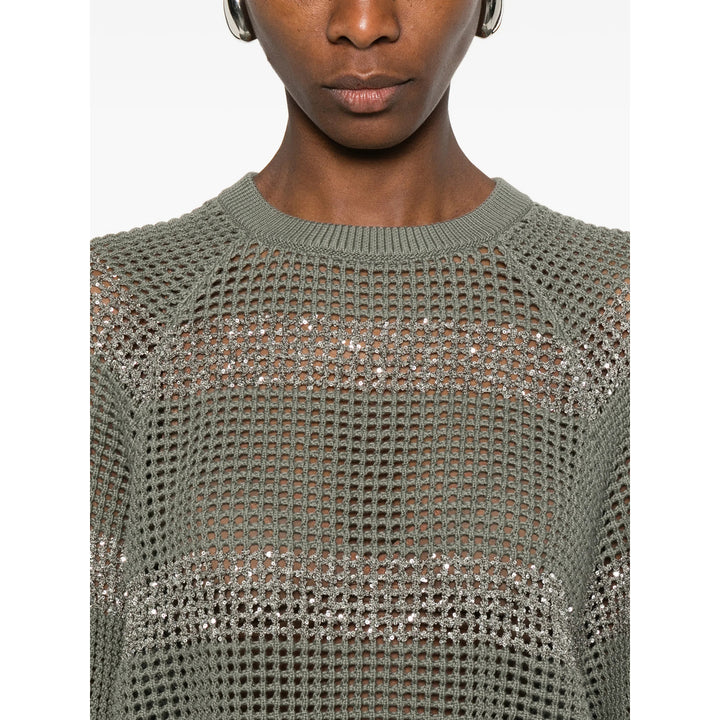 Brunello Cucinelli Sweaters - Green/Silver | efb17f87d28ae8003f0adff0ac0a34877c3c3ec4