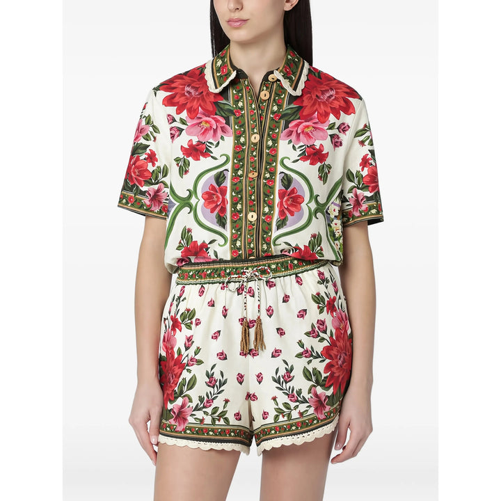 Farm Rio Shirts - White, Red | 1c355bccf4afba0e5f81fdc05db17d44dcefbad8