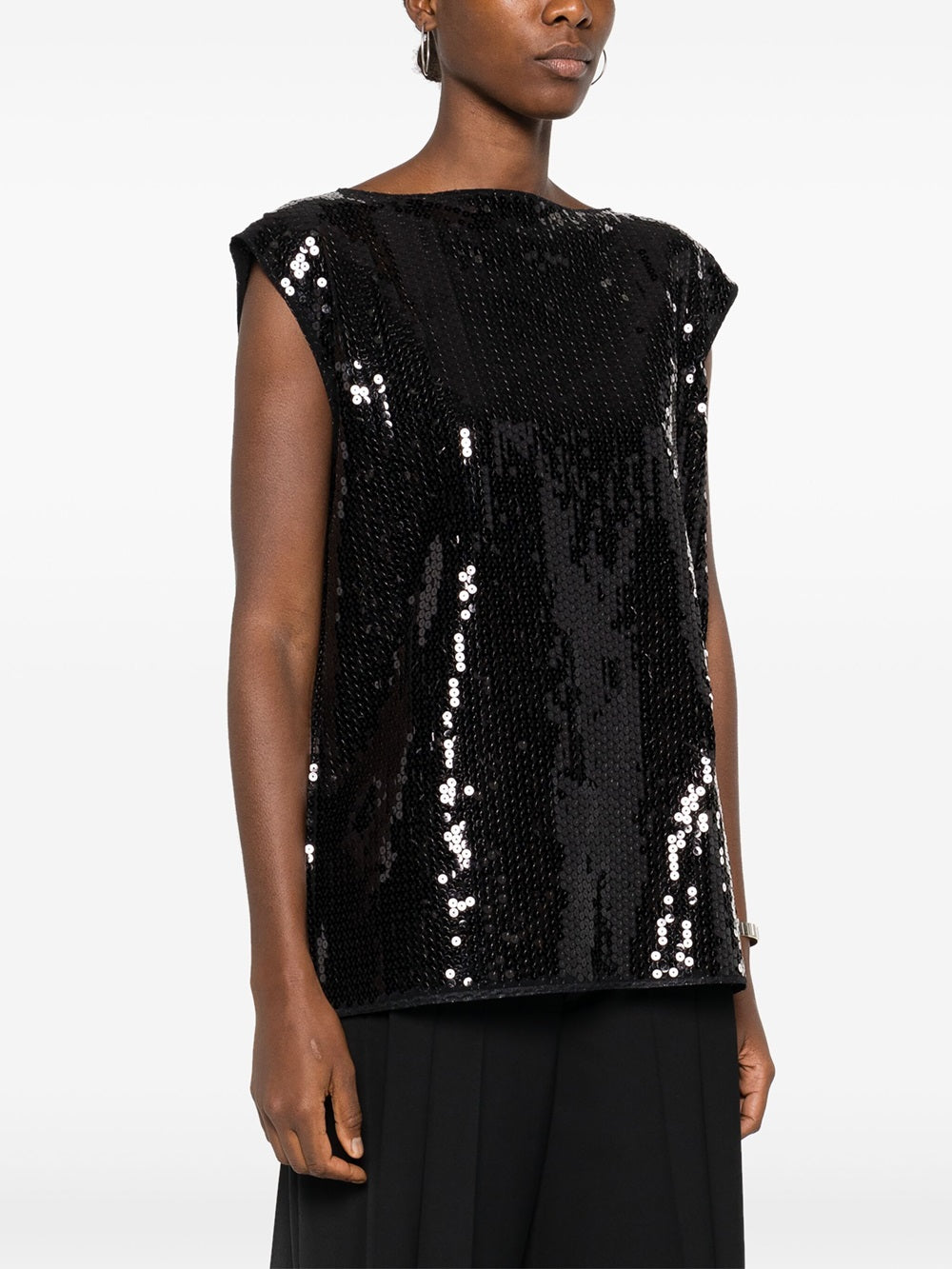 Sleeveless top with sequins