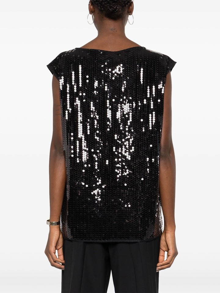 Sleeveless top with sequins