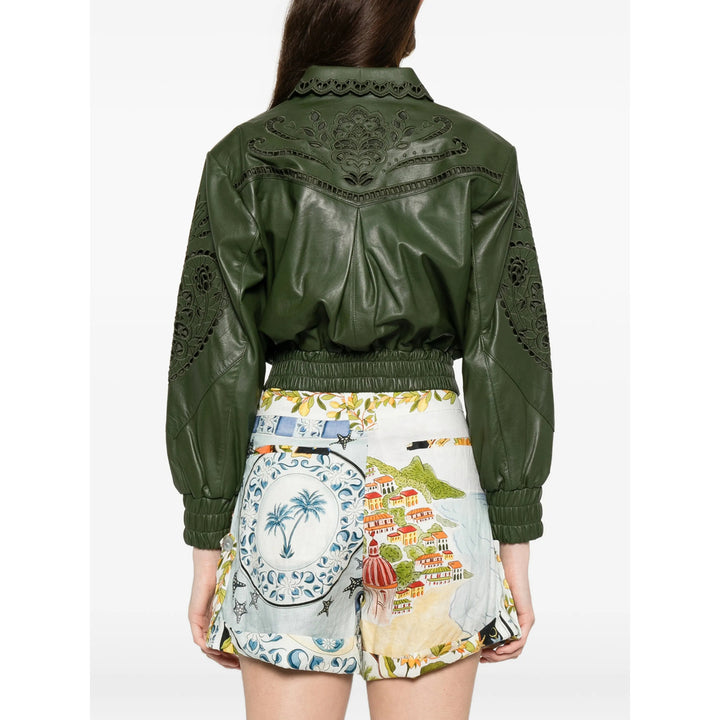 Farm Rio Leather Outerwears - Green | d843ed40b3674e2646243db55dac471c66fa2070